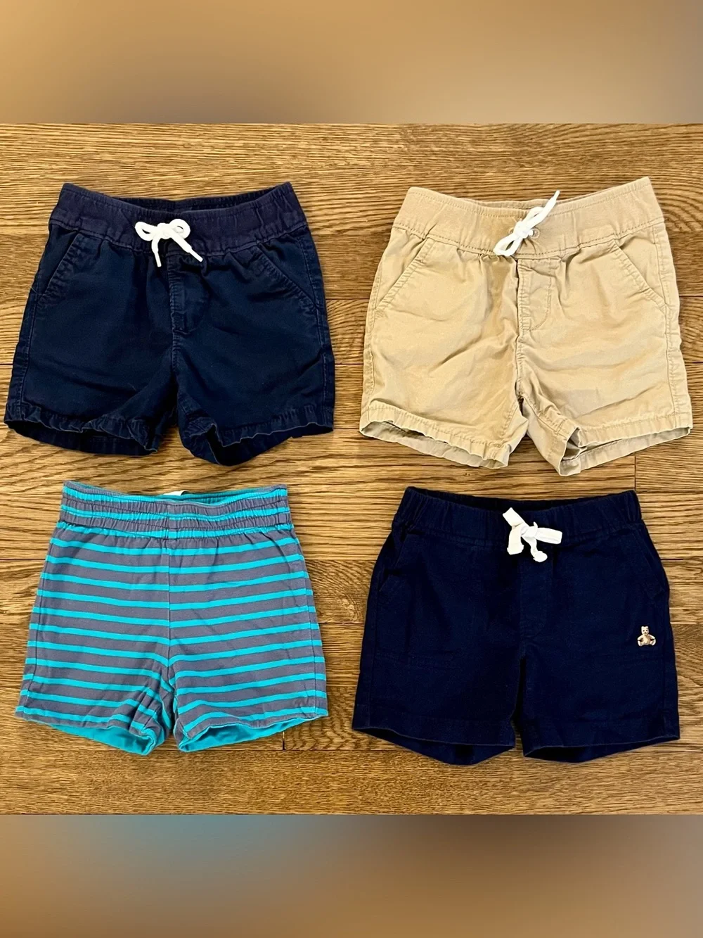 Lot of 4 Baby Gap Boys Shorts Size 12-18 Months Navy Blue Teal Khaki